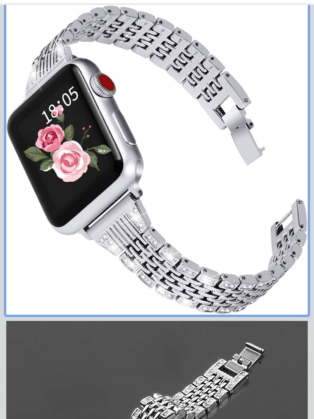 Apple Watch band Silver Crystal